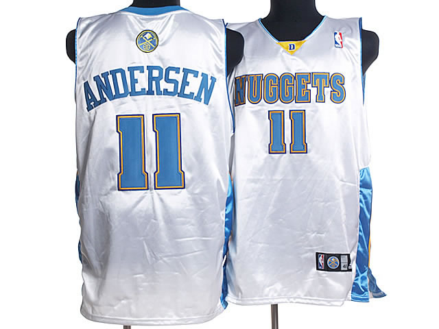 NBA Denver Nuggets 11 Chris Andersen Authentic White Jersey